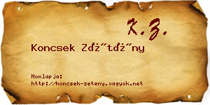 Koncsek Zétény névjegykártya